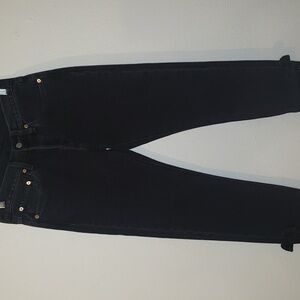 Levi 501 black tapered jeans bows